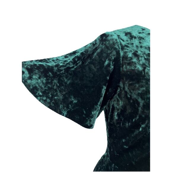 LAUREN RALPH LAUREN Green Crushed Velvet Dress Goth Whimsigoth Elegant Wedding 8 - Picture 5 of 11